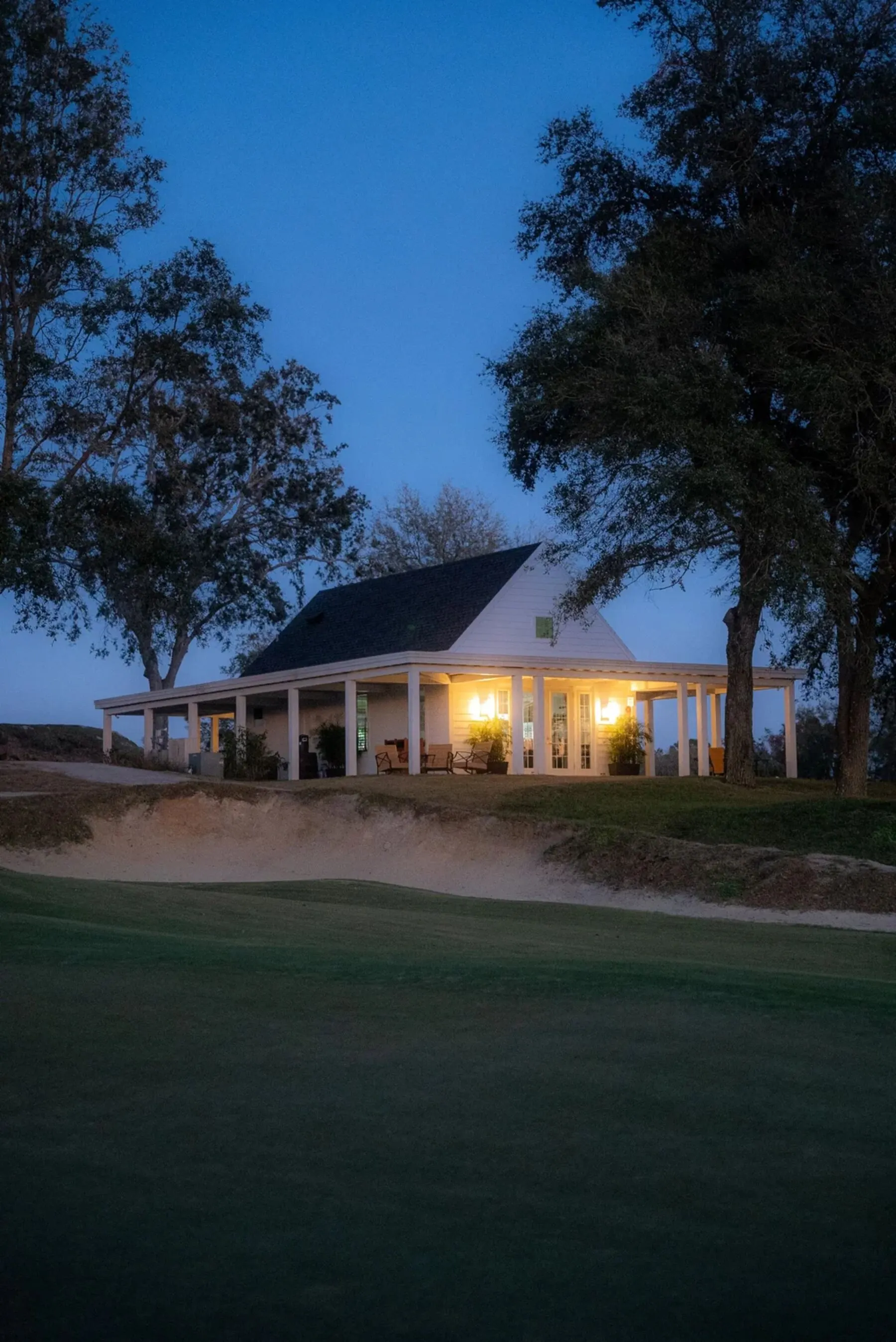 Halfway house at dusk