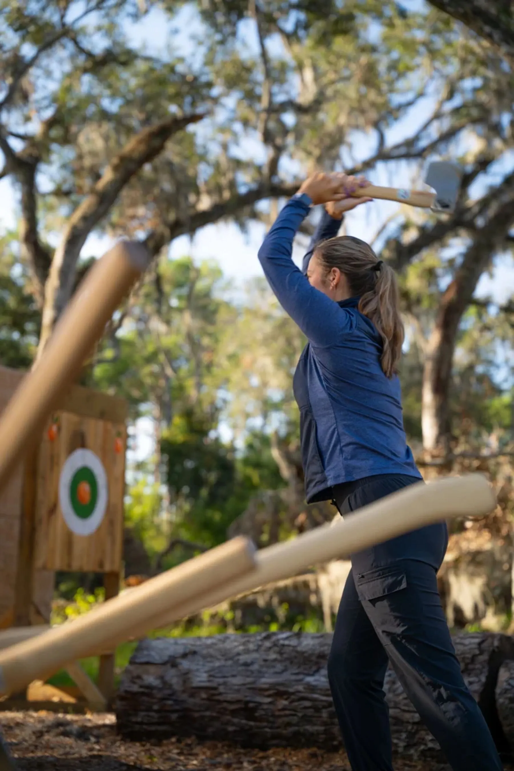 Axe throwing at Cabot Citrus Farms