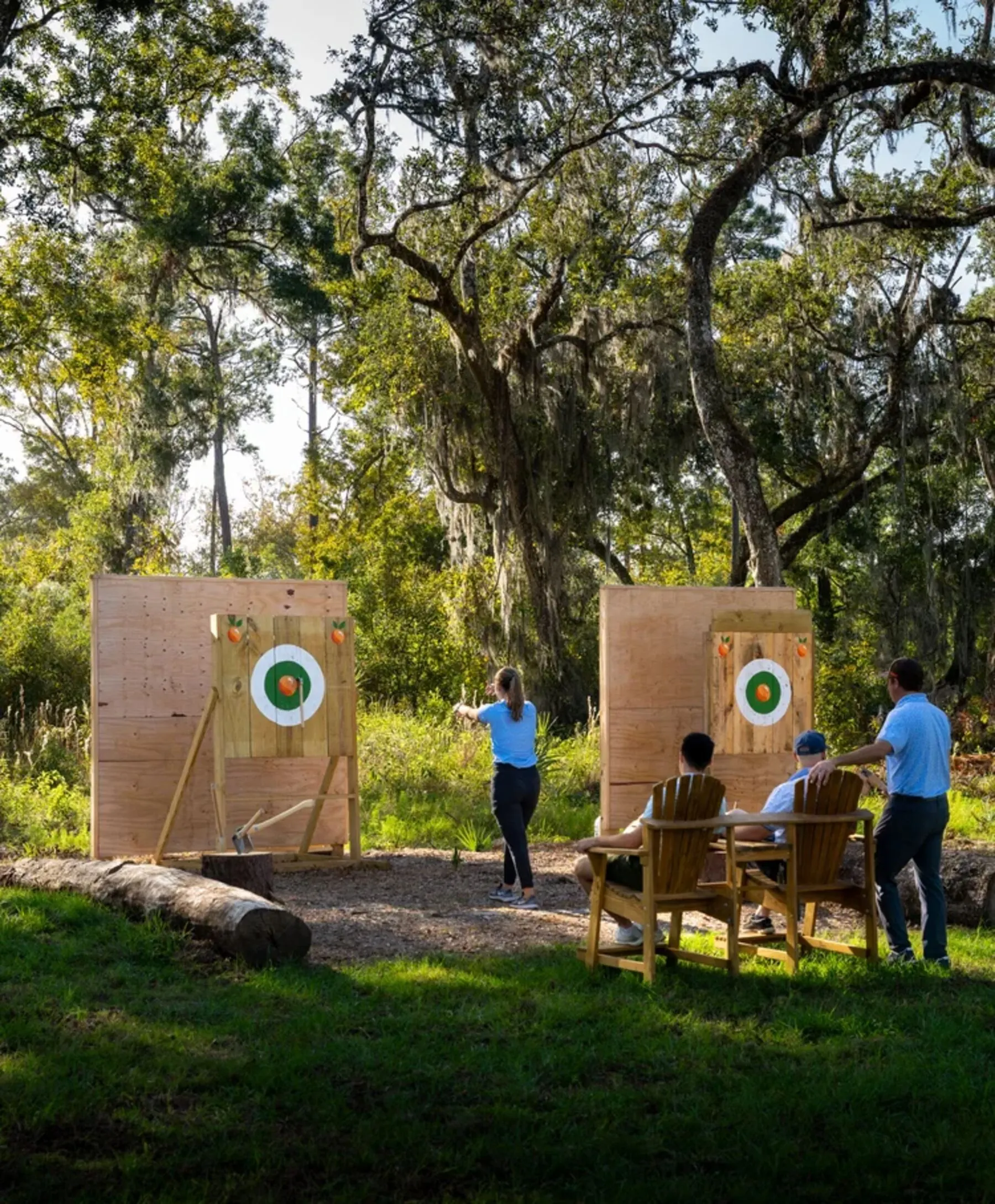 Axe throwing at Cabot Citrus Farms