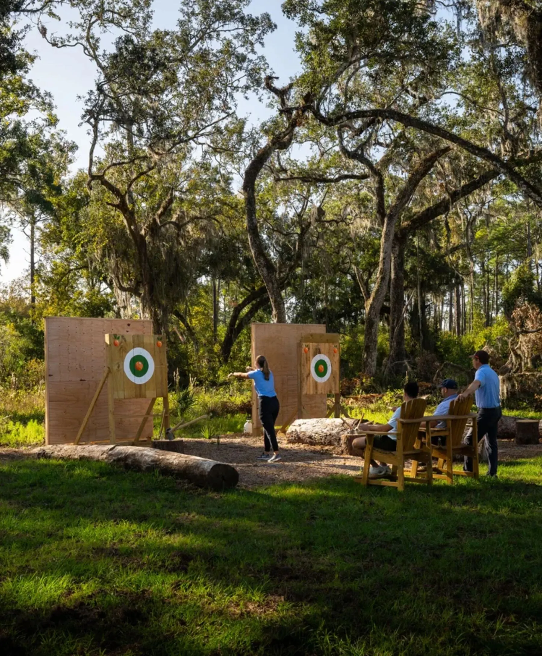 Axe throwing at Cabot Citrus Farms